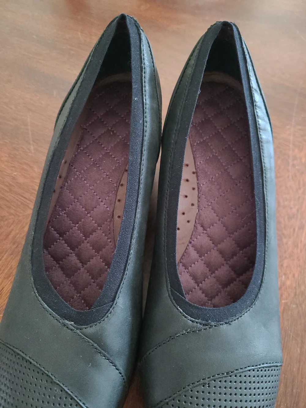 Mozo Gardena Black Leather Wedge Comfort Slip On Shoes Womens 9 work Shoes